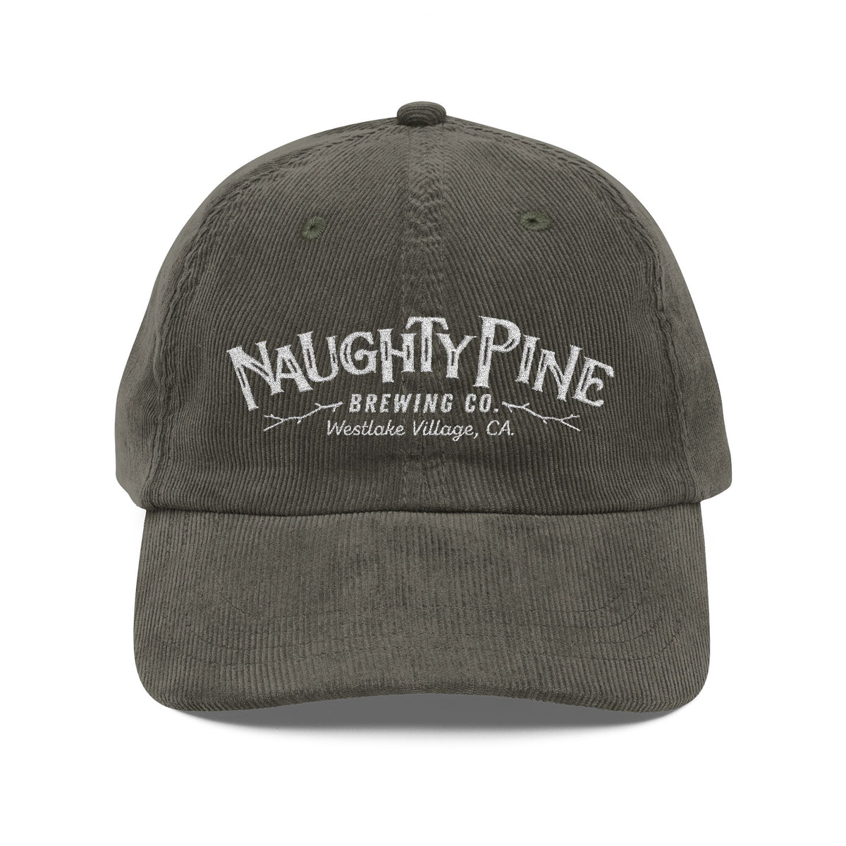 Naughty Pine embroidered cap | Corduroy vintage dad hat